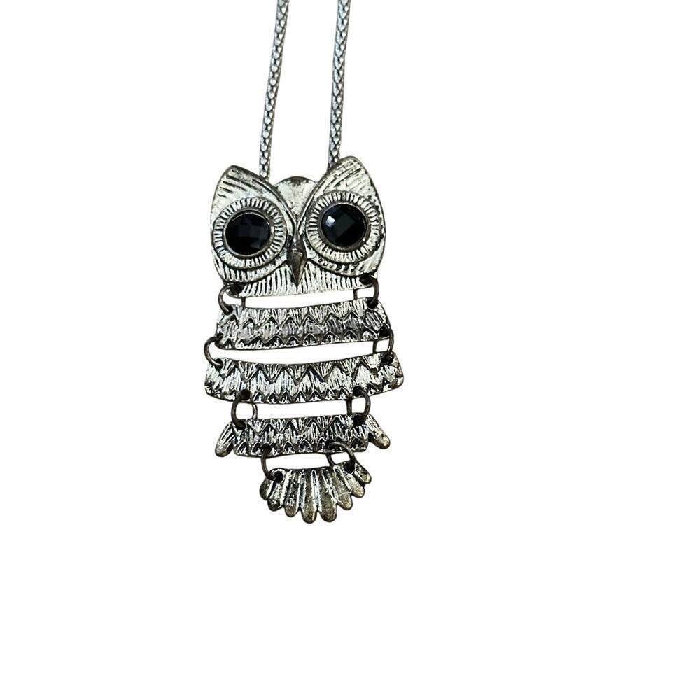 Vintage silver Park Lane Fashion Jewelry Metal Owl Necklace pendant